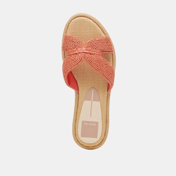 Dolce Vita Atomic Sandals color Persimmon Raffia - Picture 1 of 7